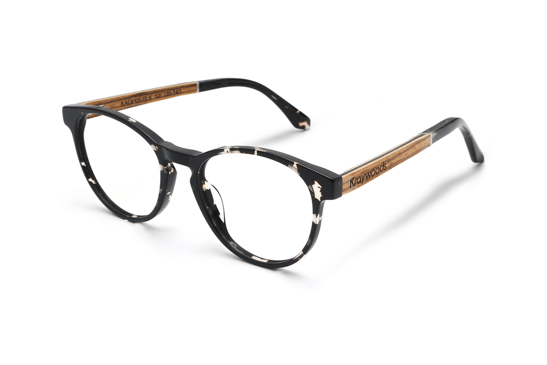 Lunettes ovales Hope Black, Black Tortoise - Angled 