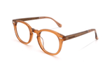 Lunettes à monture épaisse Fierce Brown, Clear Brown - Angled 