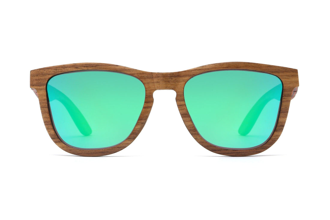 Racer, Wood Polarized Green Mirror Lunettes de soleil - Avant